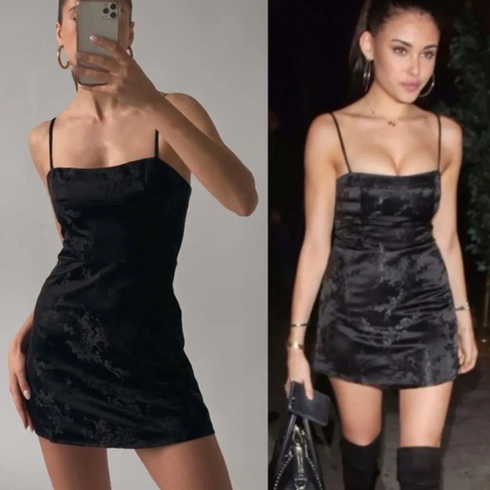 Realisation Par The Emilie Black Spaghetti Strap Mini Dress